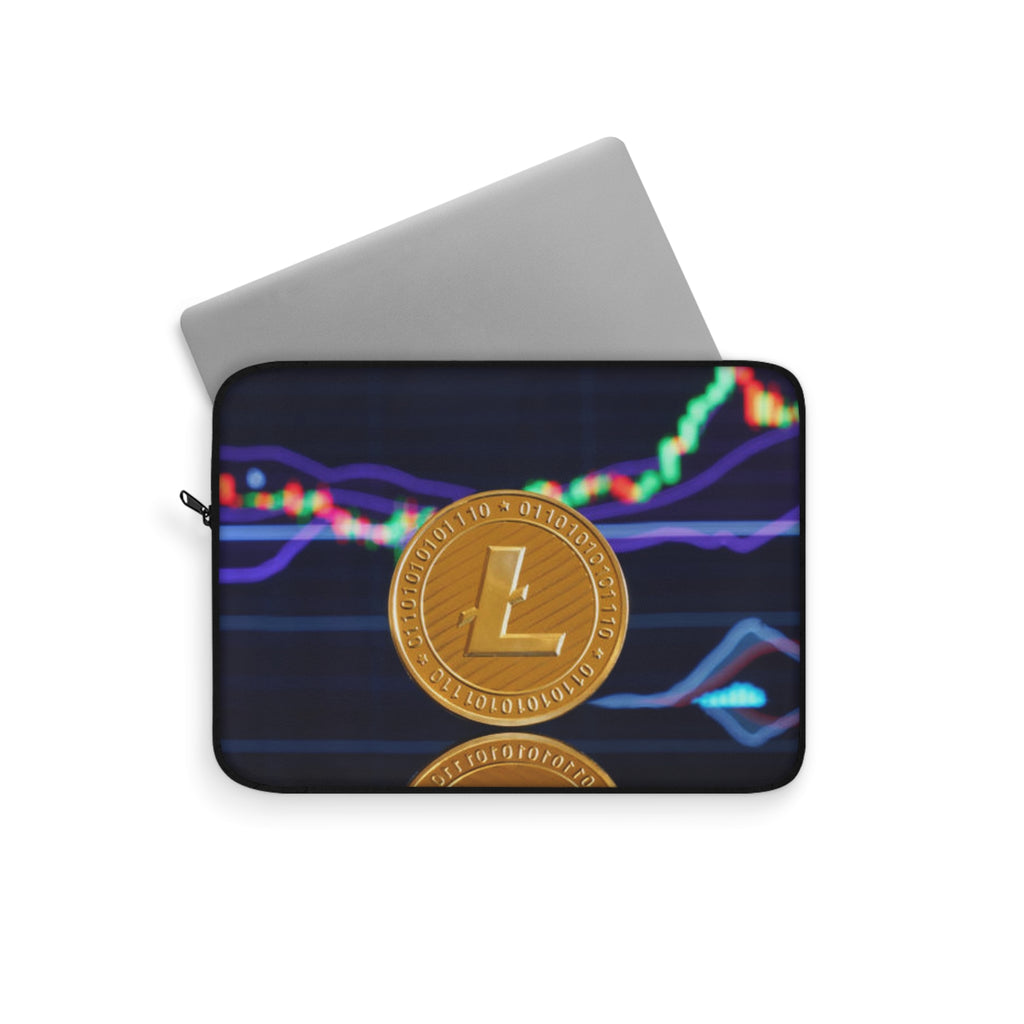 Litecoin Coin Graphic Laptop Sleeve | Crypto Chart Design