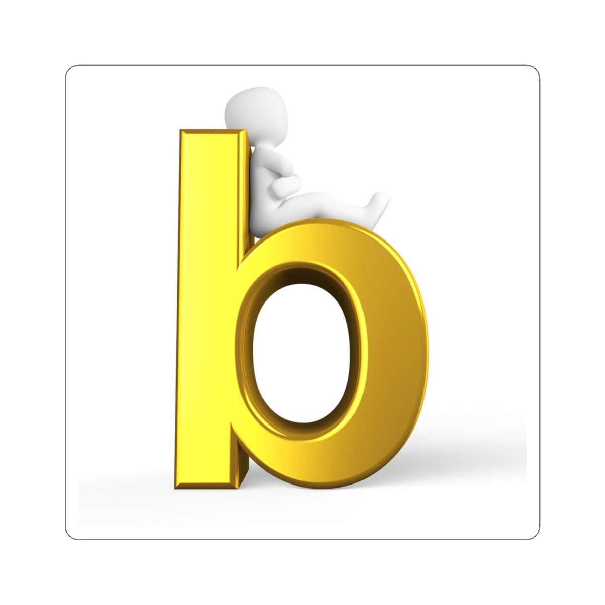 Lettre B en Or avec Autocollant 3D Kiss-Cut | Décalque de Monogramme pour Ordinateur Portable