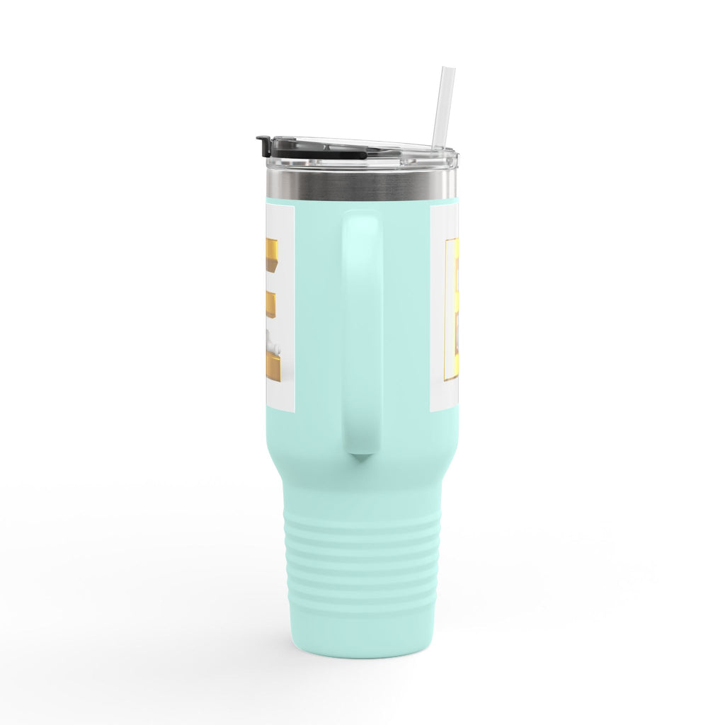 Gold Letter E Monogram Travel Mug | 40oz Insulated Tumbler