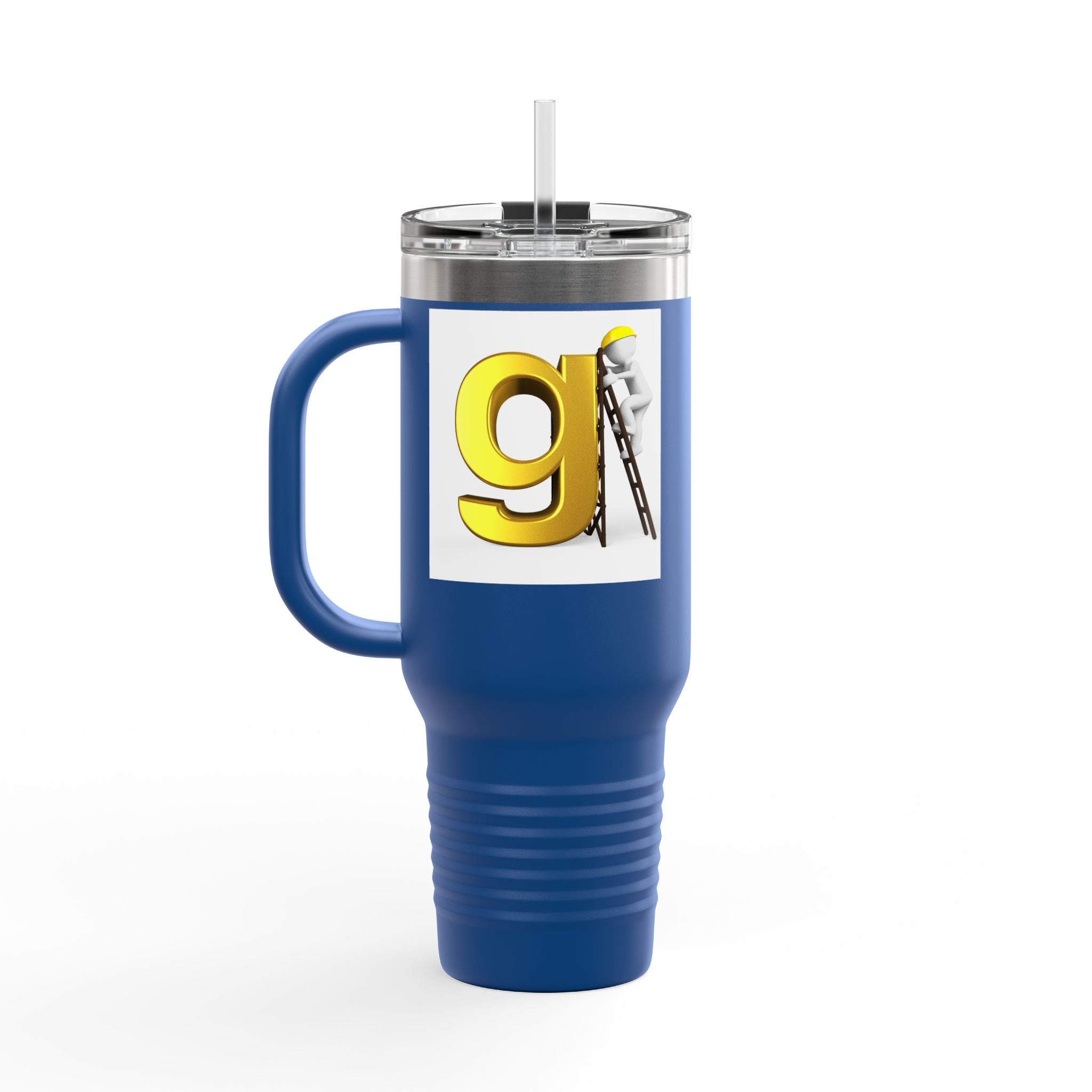 Yellow Letter G Monogram Travel Mug | 40oz Insulated Tumbler