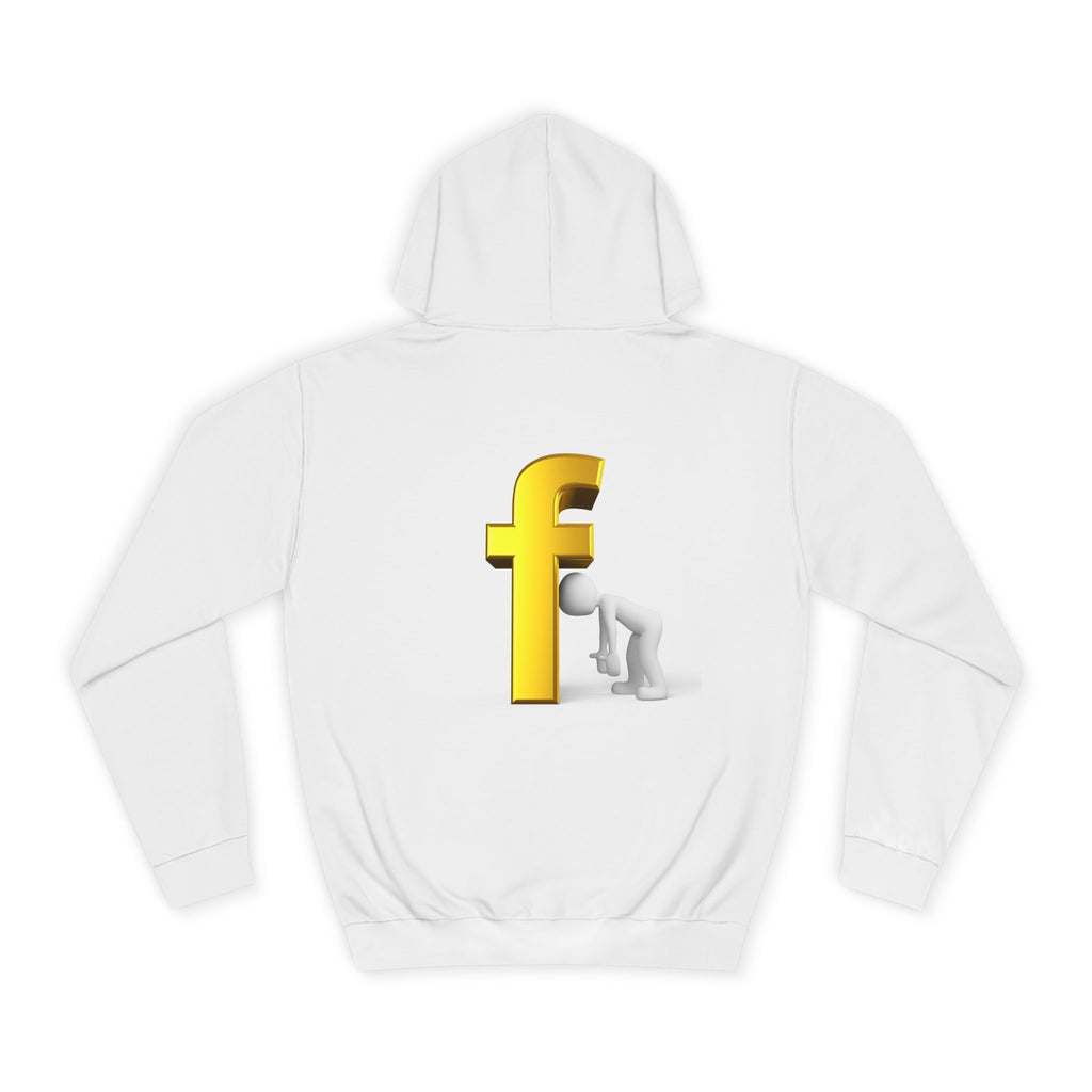 Yellow 3D Letter F Kneeling Figure Hoodie | Typography Graphic