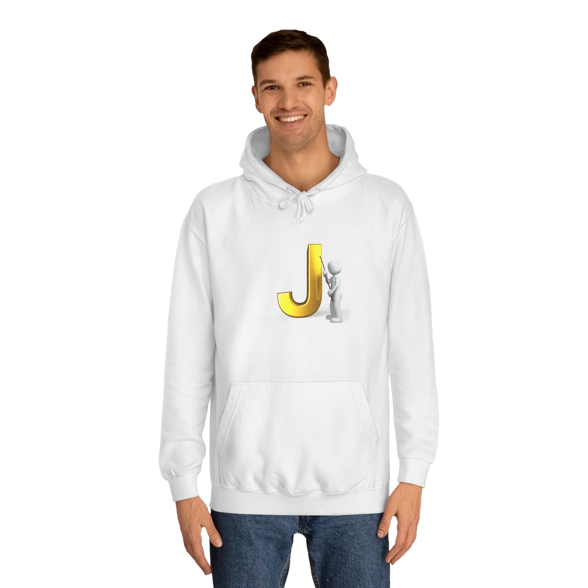 Golden Letter J Initial Hoodie | Monogram J Sweatshirt