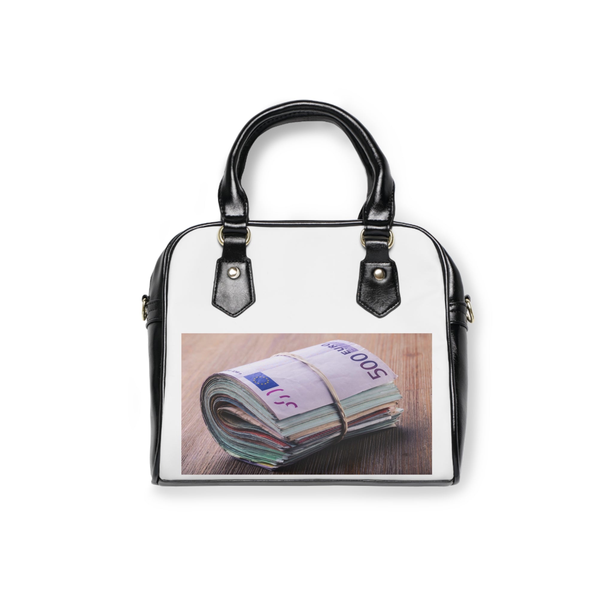 Rolled Euro Banknotes Shoulder Handbag | Money Print Purse
