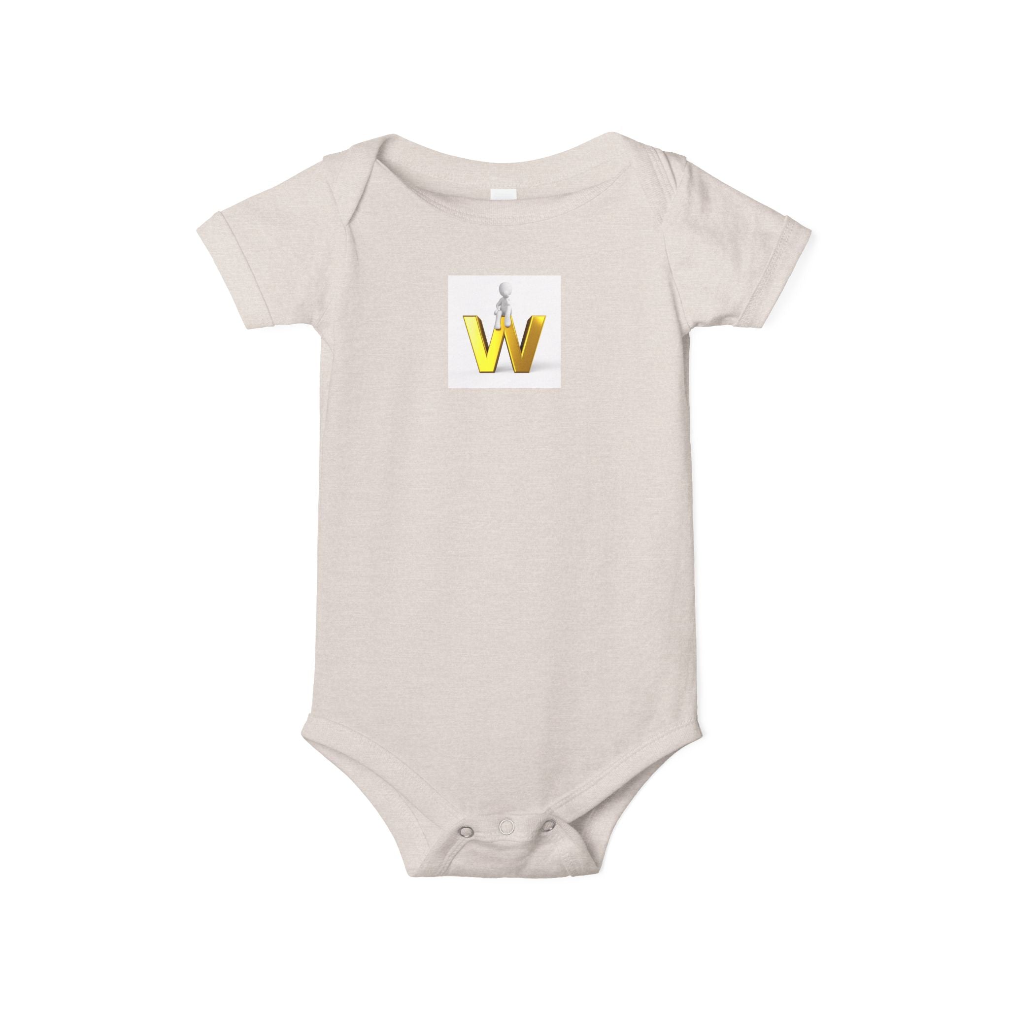 Body Bébé Monogramme Initiale Lettre W Or