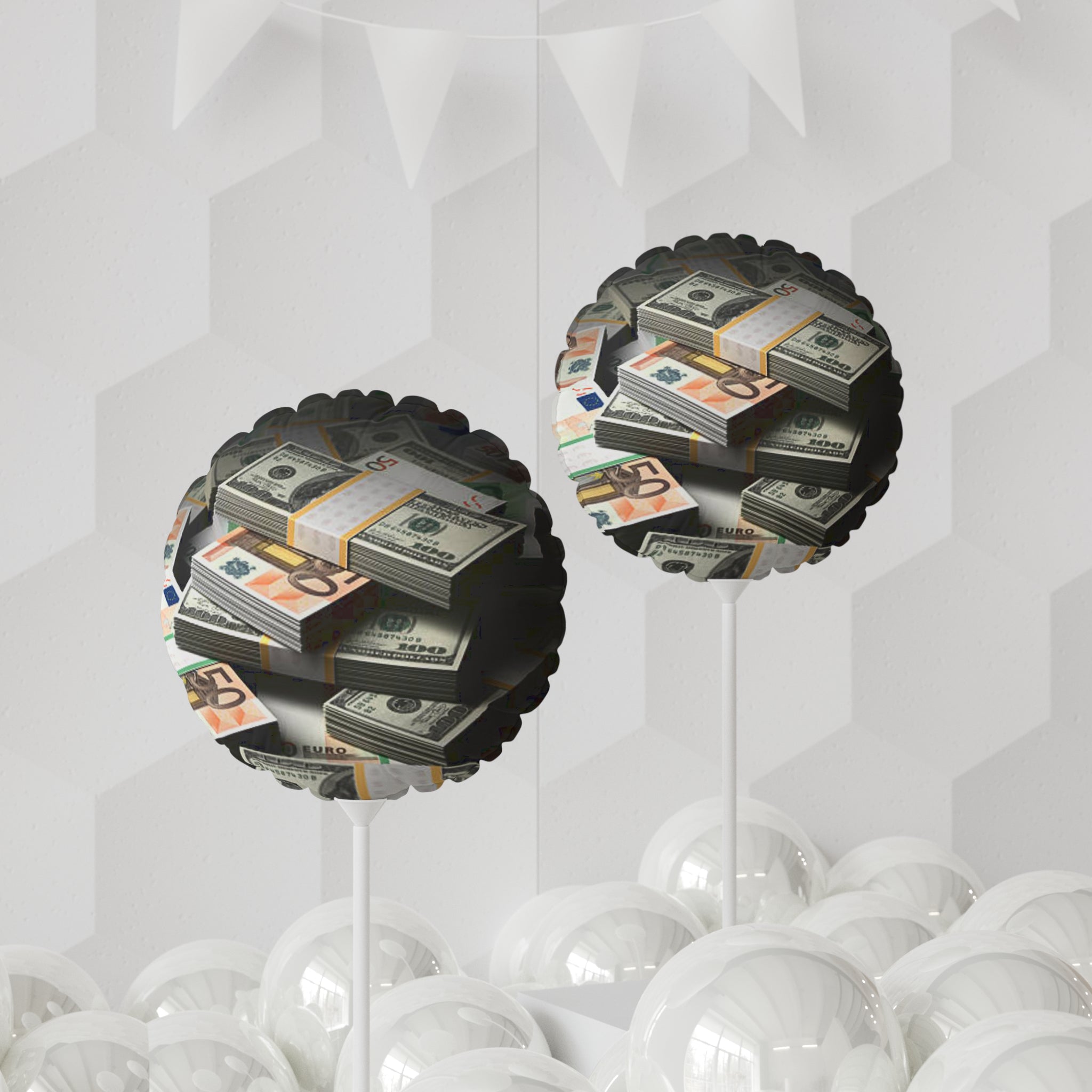 Stacked Cash Print Balloon Round Balloon