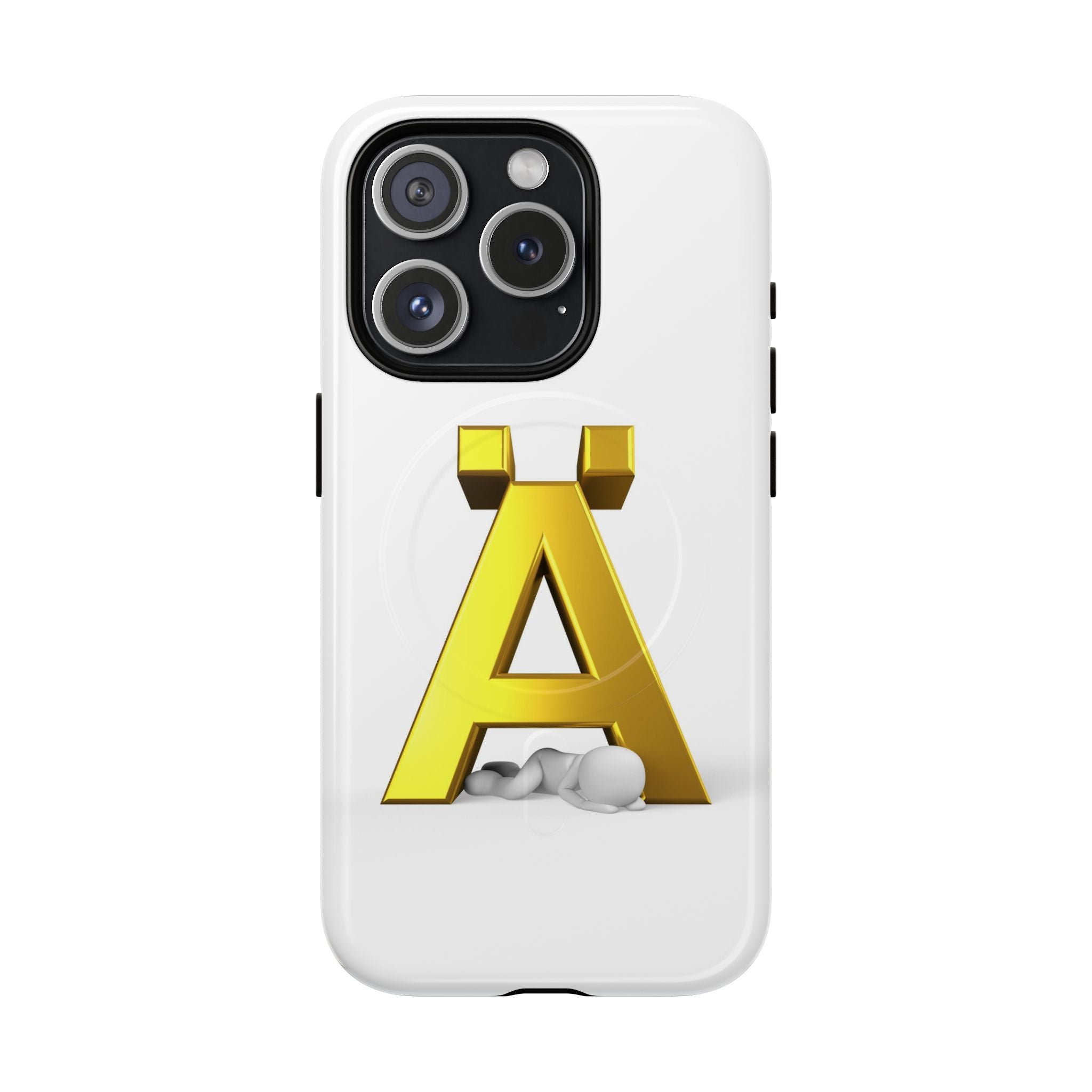 Coque de téléphone Lettre Ä Dorée | Étui magnétique renforcé, Monogramme initial