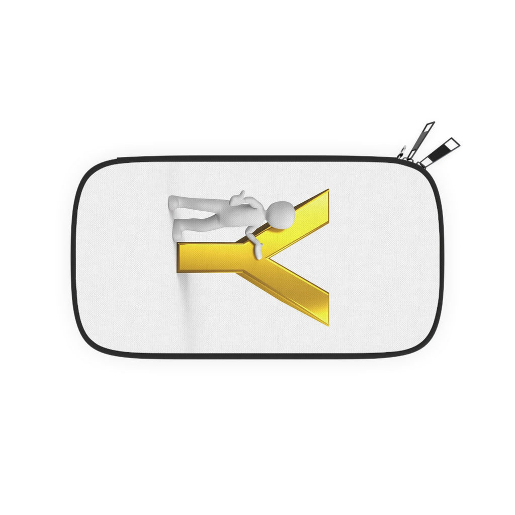 3D Stick Figure with Gold Letter Y Passport Wallet | Travel Document Organizer