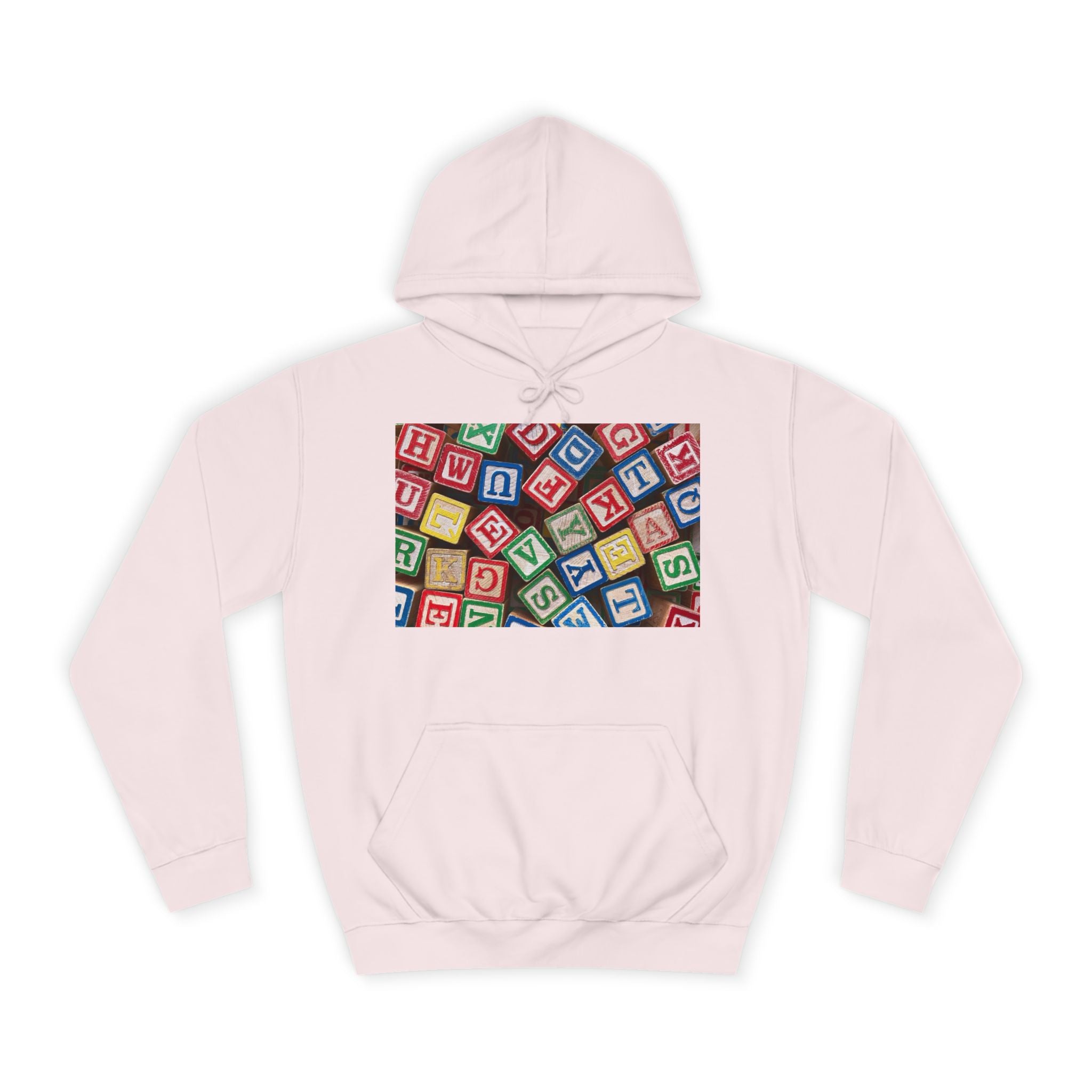 Sweat à capuche Blocs de l'Alphabet Colorés | Motif Blocs de Lettres pour Enfants