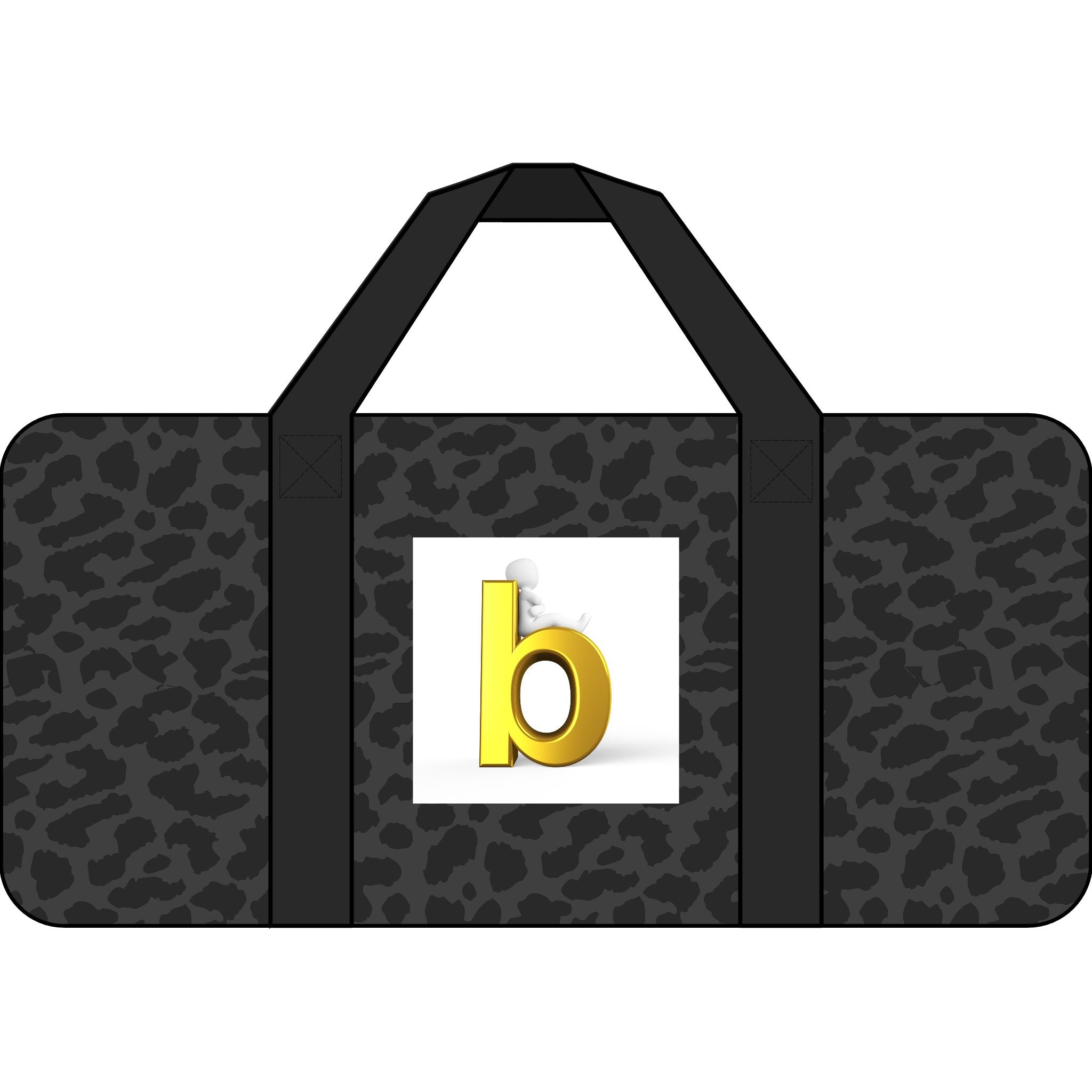 Gold Letter B Monogram Tripper Duffel Bag | Checker Straps, Camouflage Option