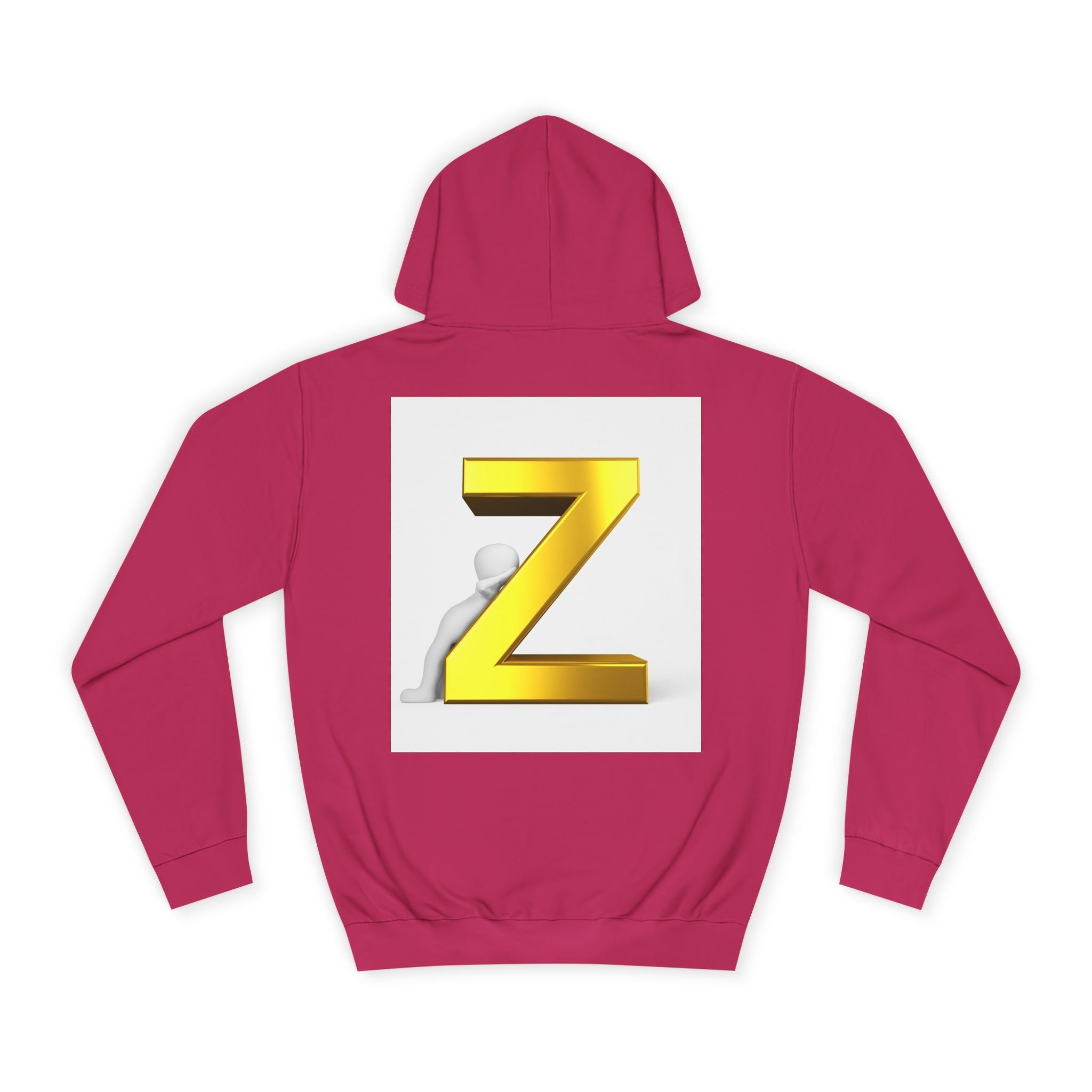 Gold 3D Letter Z Hoodie | Monogram Initial Sweatshirt