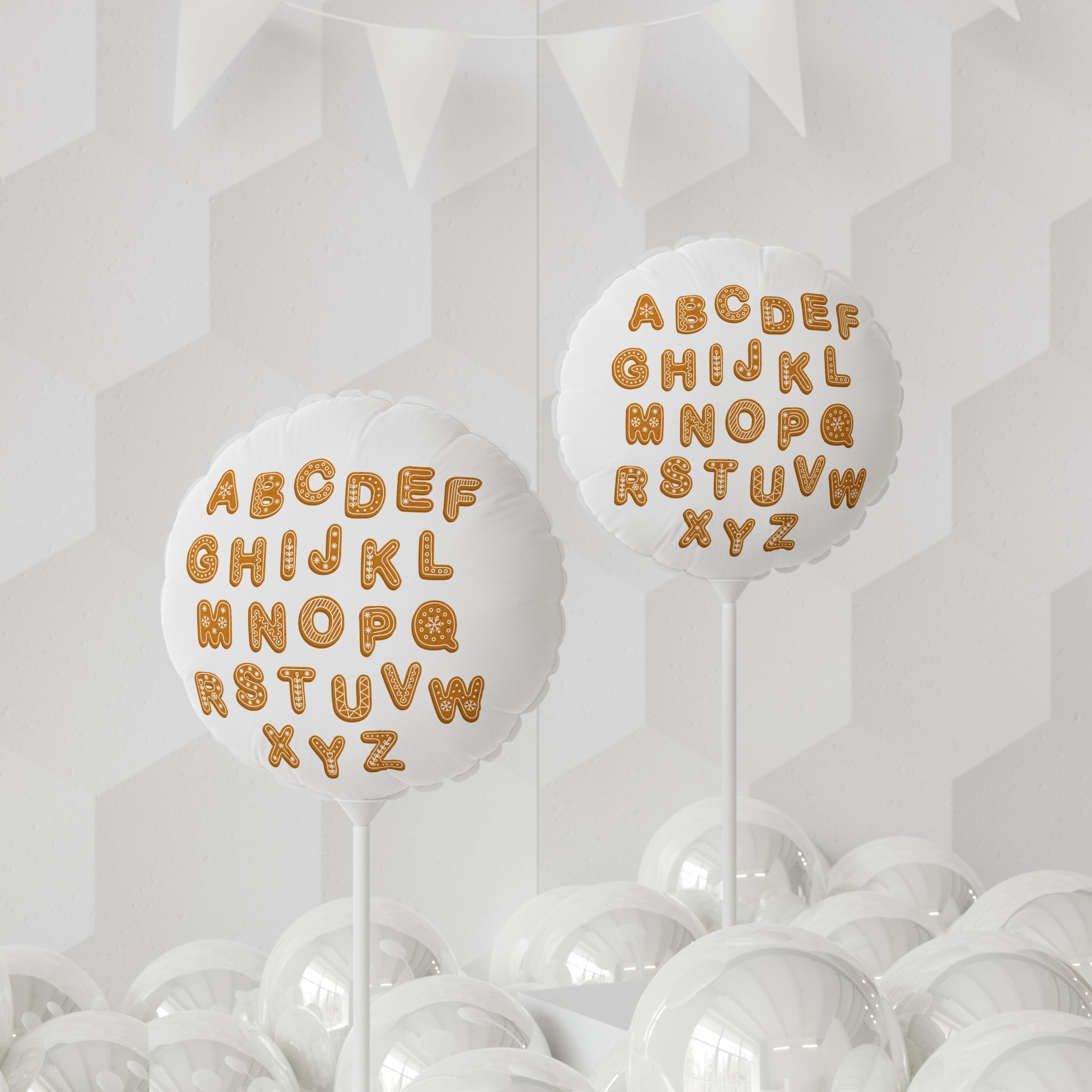 Gingerbread Alphabet Balloon Round 11" Balloon | Letter Party Decor