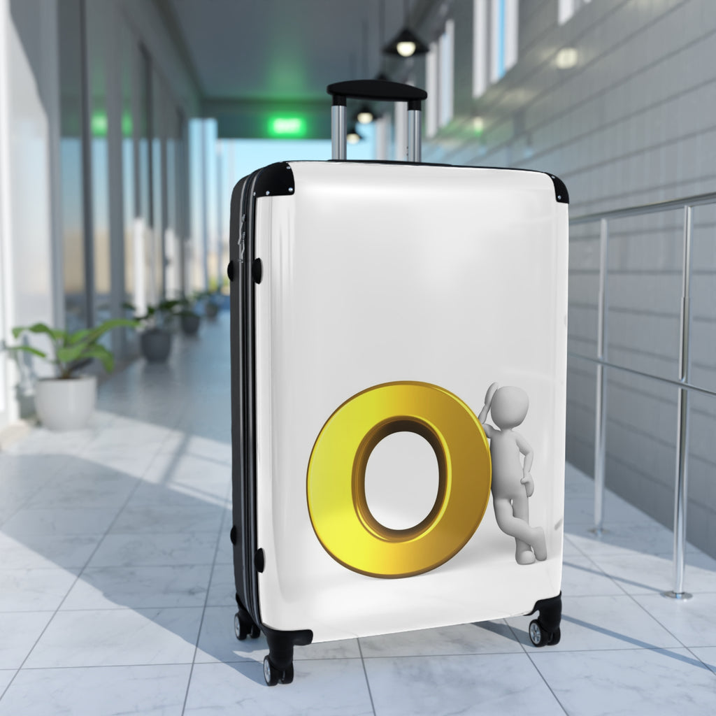 Gold Letter O Leaning Character suitcase | Luggage Cover, Travel Accessory