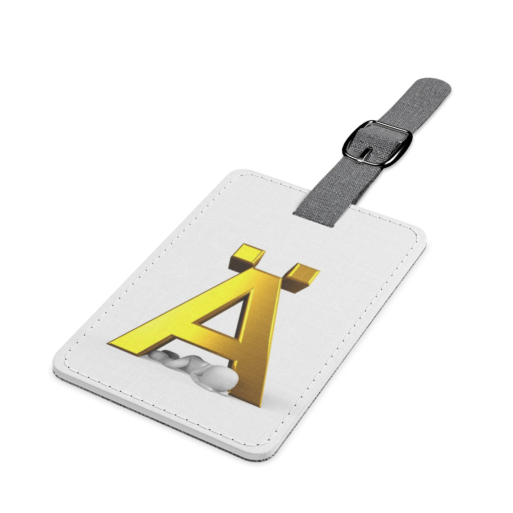 Gold Letter Ä luggage tag | Saffiano polyester rectangle