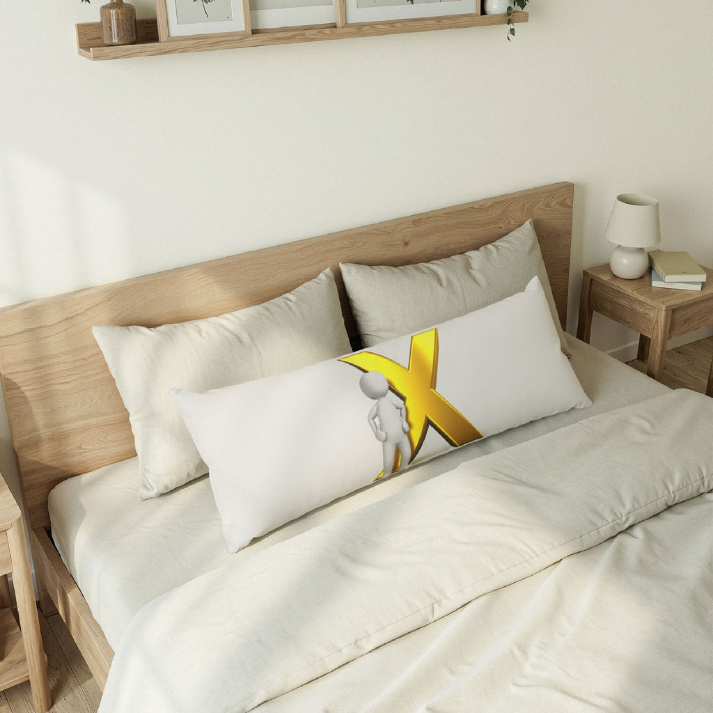 Stick Figure Standing by Gold X Body Pillow | Minimal Typography Body Pillow