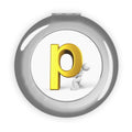 Gold Letter P Initial Compact Travel Mirror | Monogram Makeup Mirror