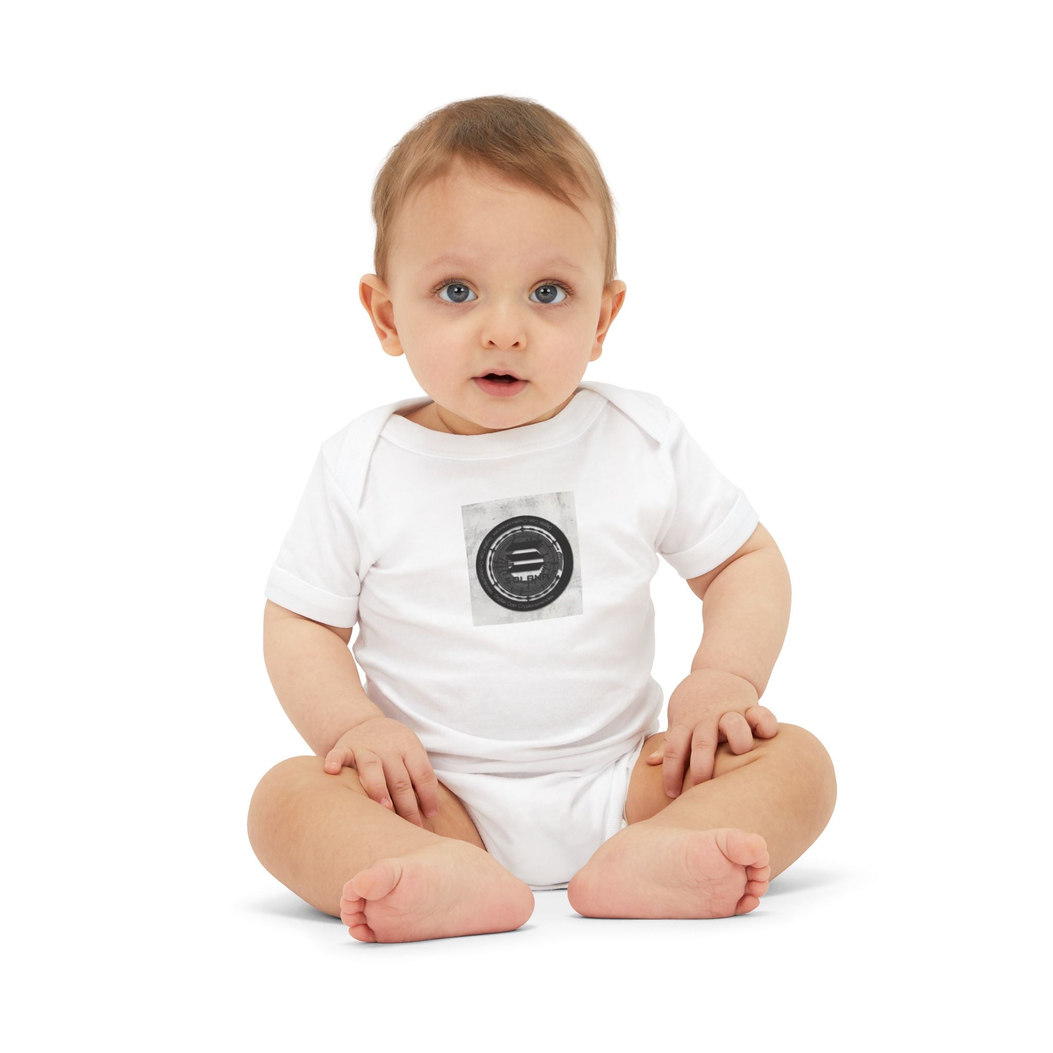 Solana Cryptocurrency Infant One Piece | Monochrome Badge Design