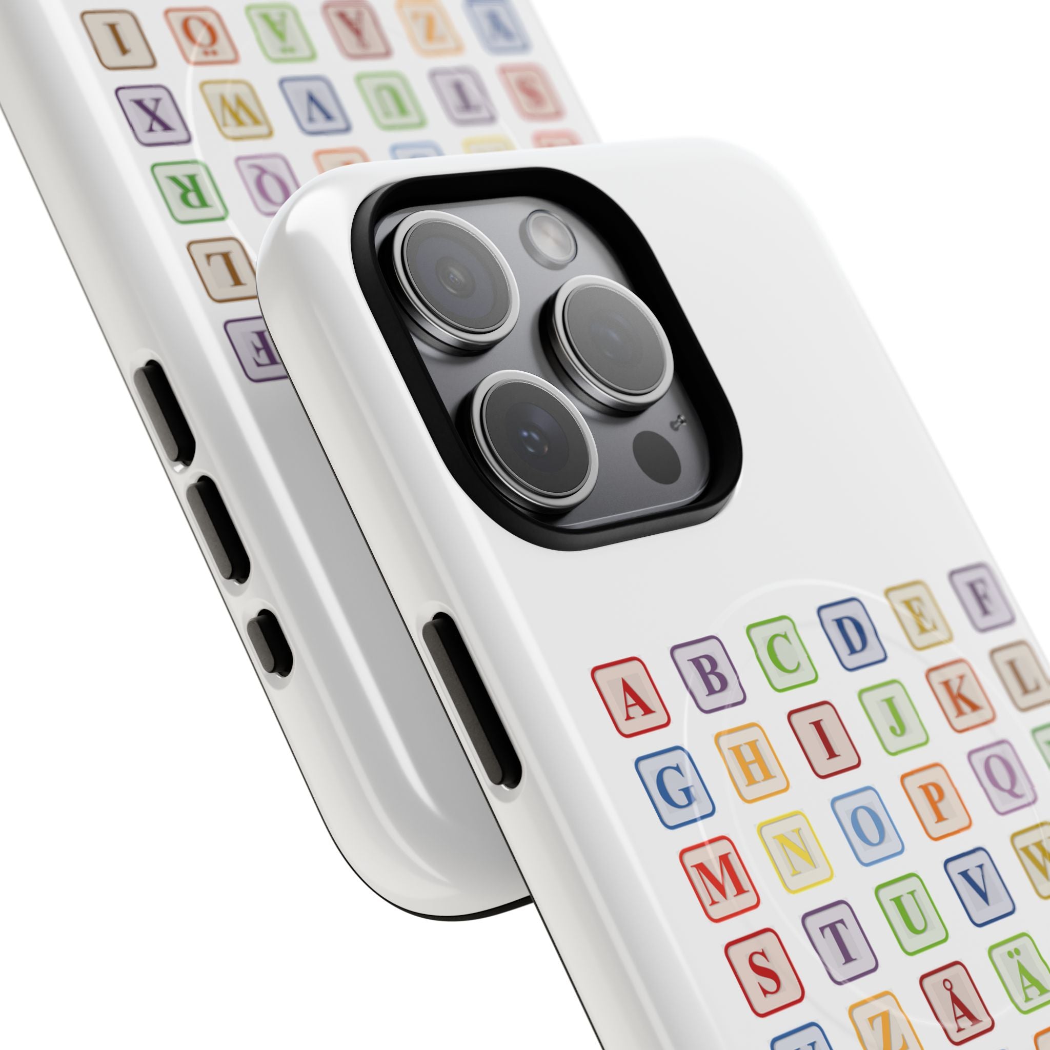 Alphabet Blocks Phone Case | Magnetic Tough Case, Colorful Letter Grid