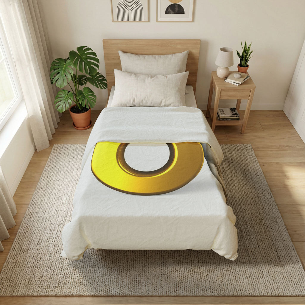 3D Gold Letter O Duvet Cover | Monogram Alphabet Bedding