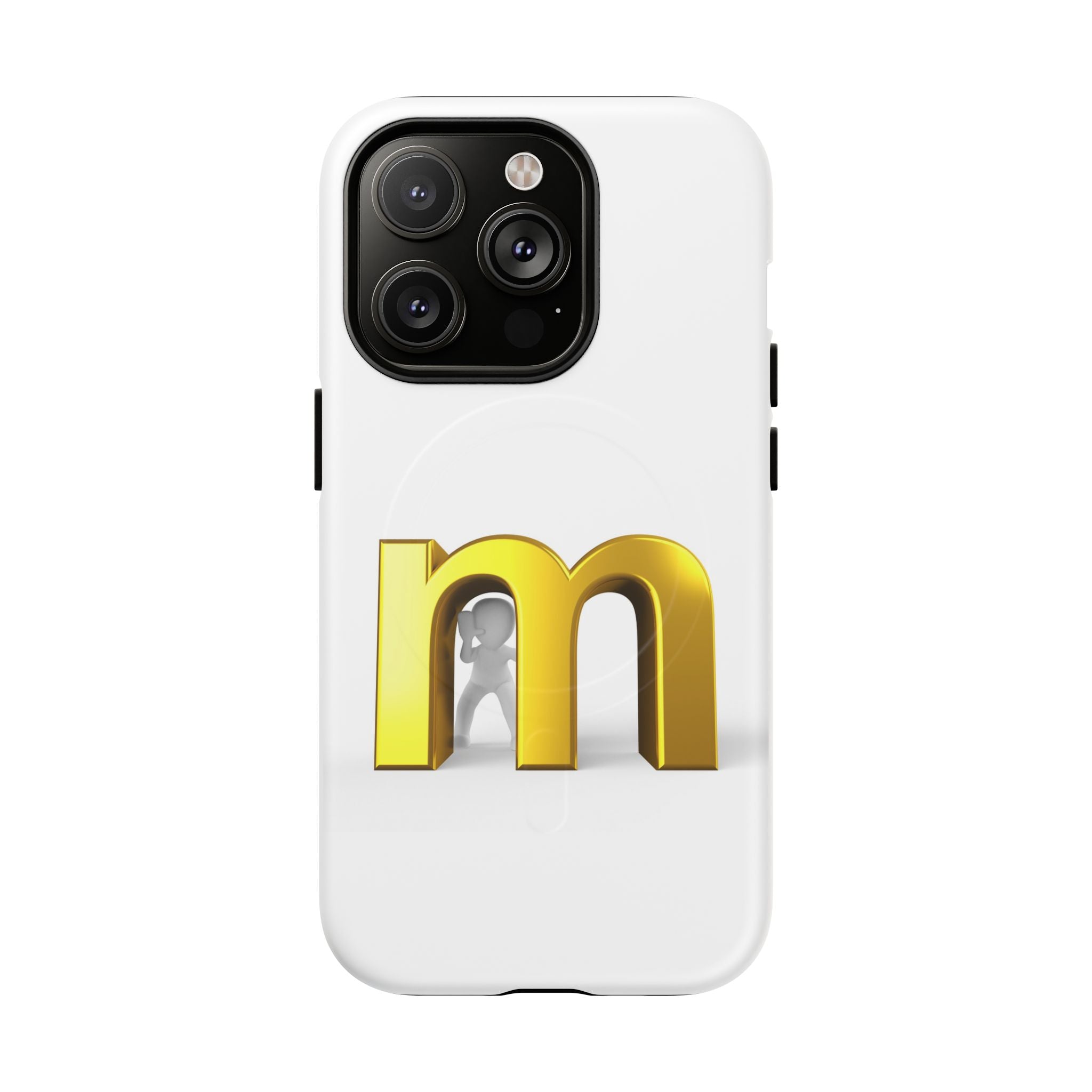Coque de téléphone Lettre M dorée | Coque magnétique renforcée, Initiale Monogramme