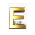 Gold 3D Letter E Postcards, Alphabet Letter E Stationery Set (7 pcs)