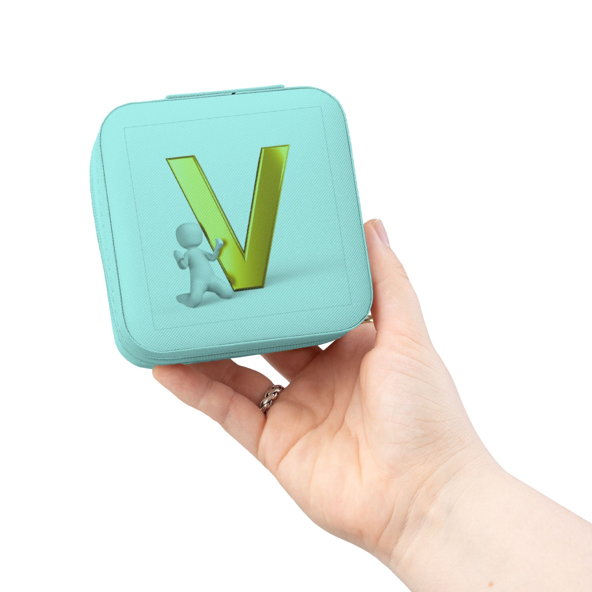 Boîte à Bijoux de Voyage Monogramme V Or | Organisateur Carré Compact