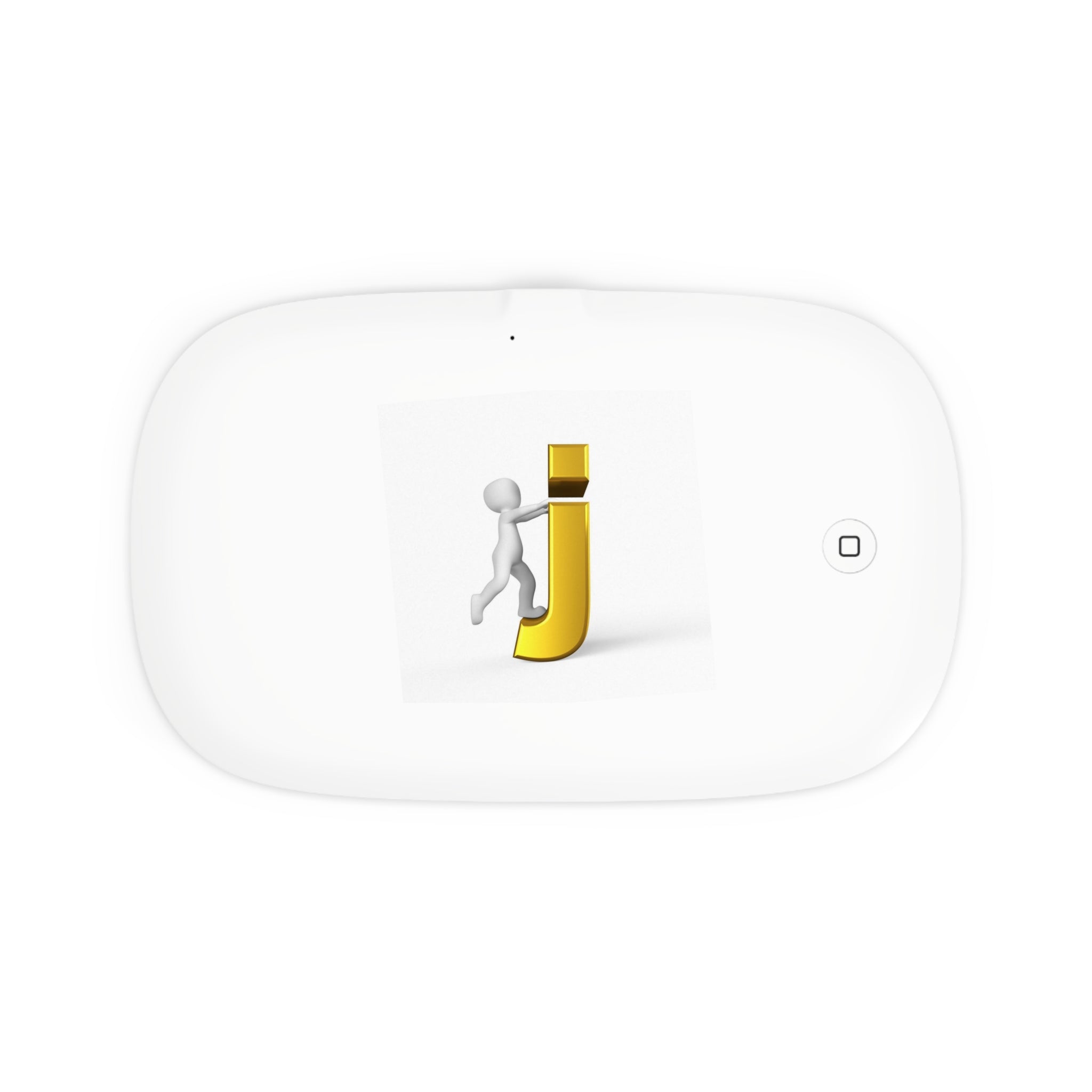 Yellow Letter J Icon UV Phone Sanitizer and Wireless Charging Pad | Logo Charging Station