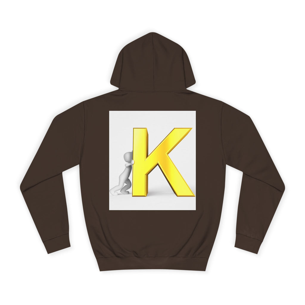 Yellow 3D Letter K hoodie | Initial Monogram, Alphabet Graphic