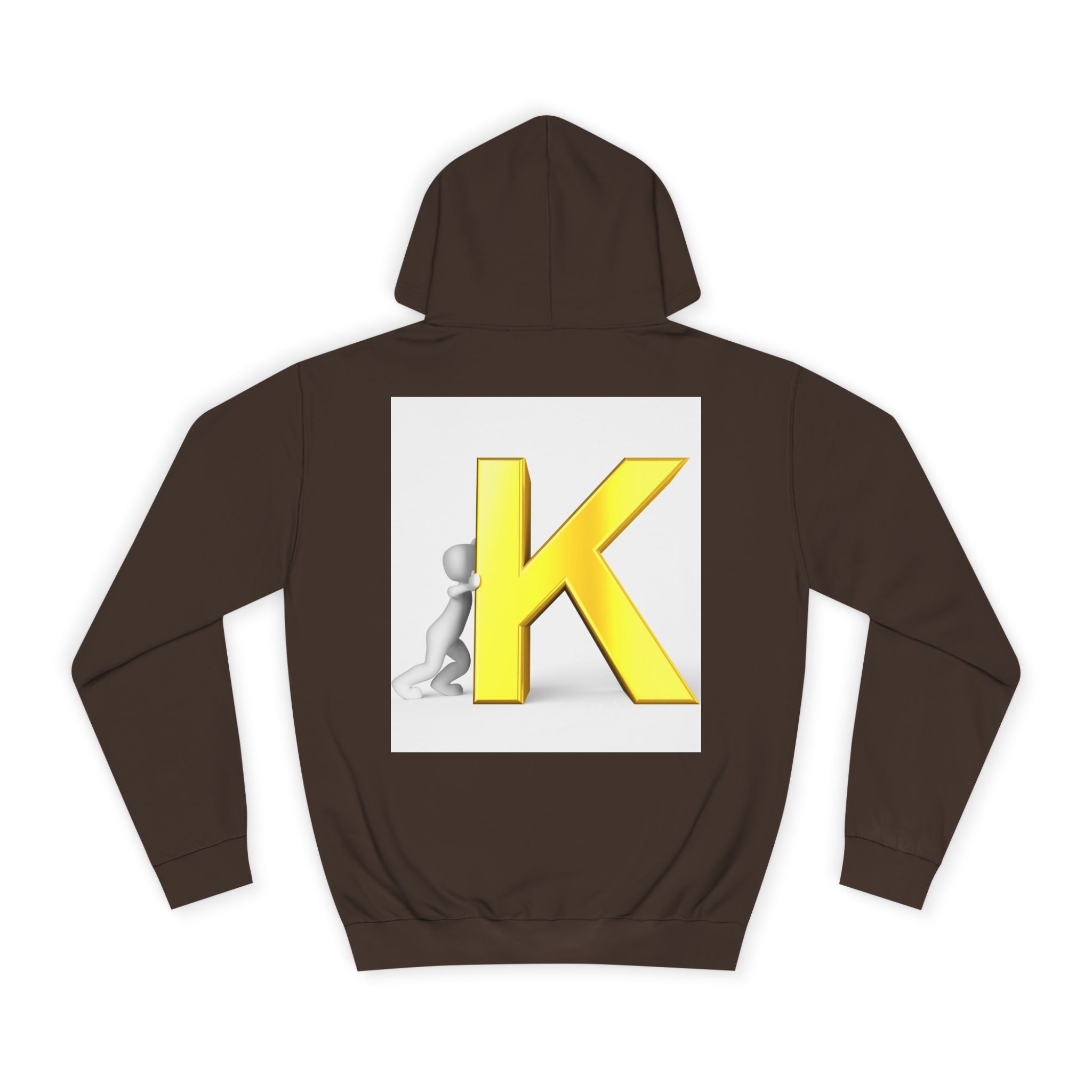 Yellow 3D Letter K hoodie | Initial Monogram, Alphabet Graphic