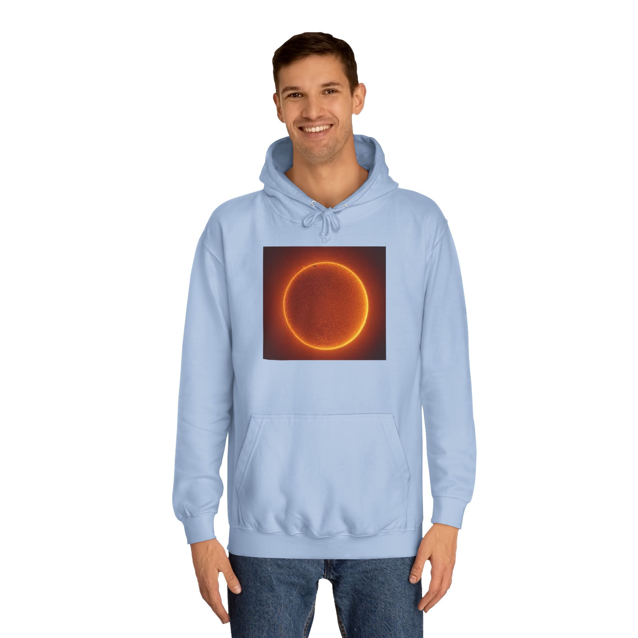 Fiery Solar Ring Hoodie | Sun Eclipse Graphic, Space Astronomy Sweatshirt