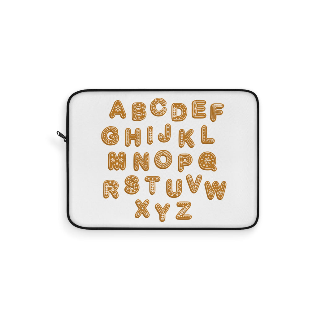 Gingerbread Alphabet Laptop Sleeve | Cookie Letter Pattern