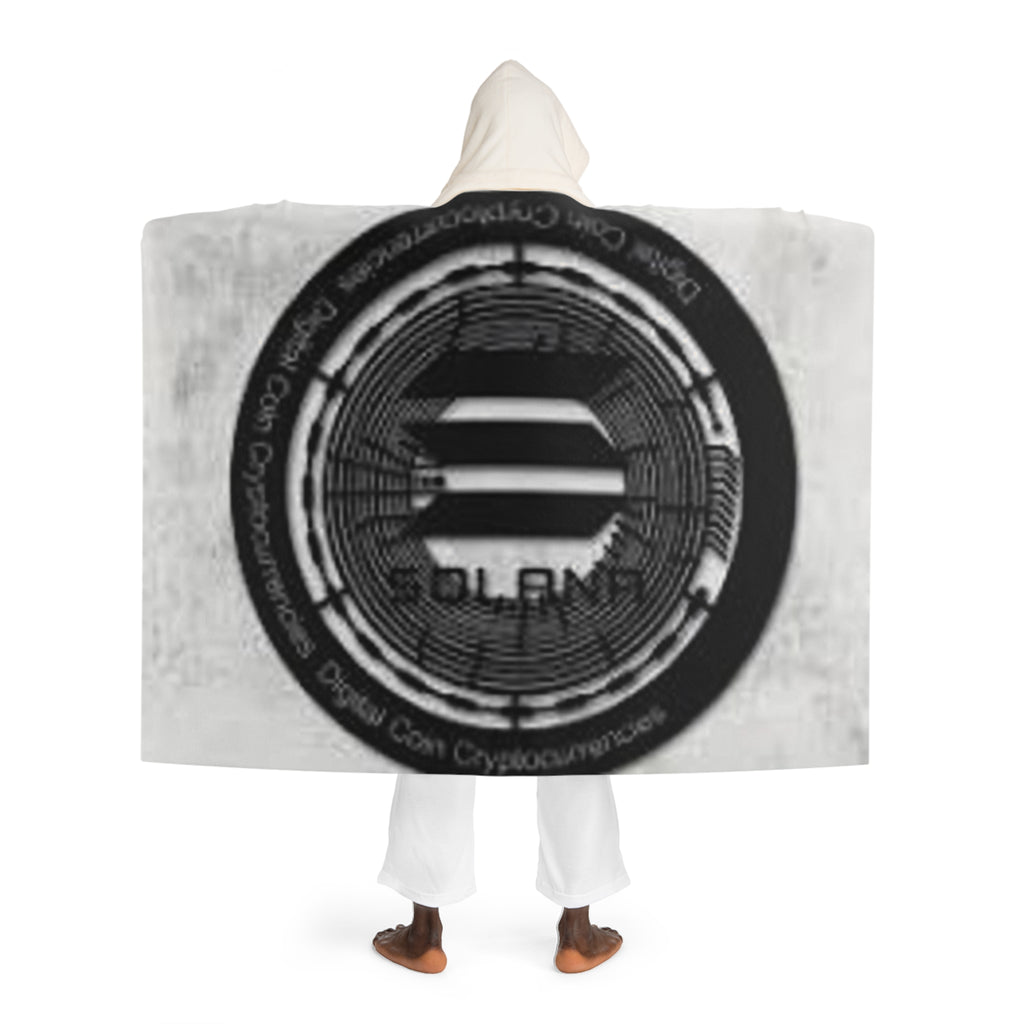 Hooded Sherpa Blanket | Solana Cryptocurrency Coin Cozy Throw