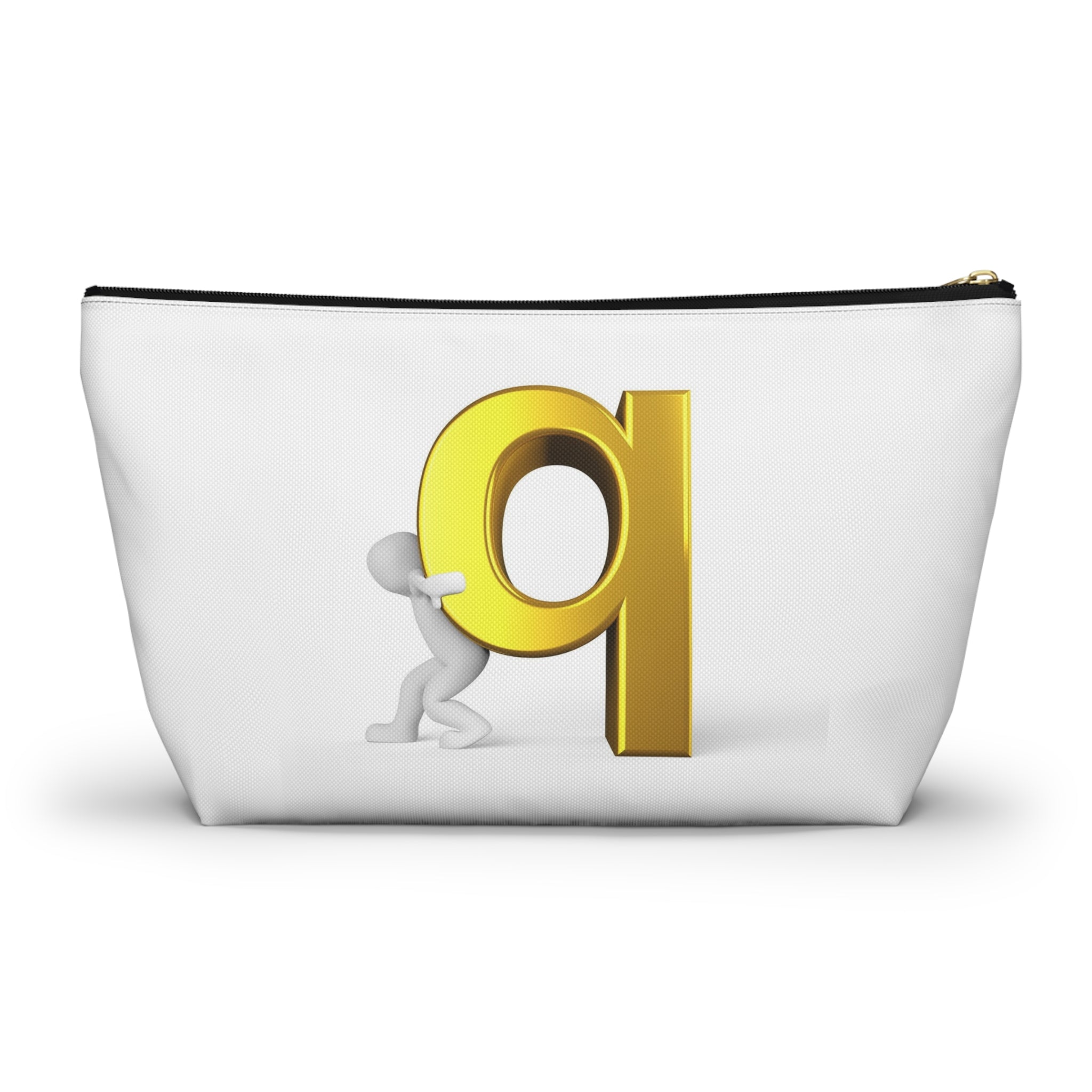 Gold Letter Q Monogram Accessory Pouch | T-Bottom Makeup Bag