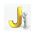 Gold Letter J with Figure car magnet | Car Magnets
