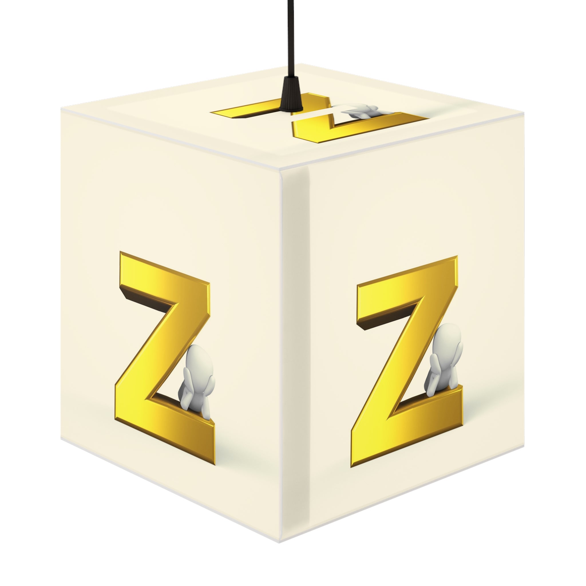 Gold Letter Z Cube Lamp | Light Cube Lamp