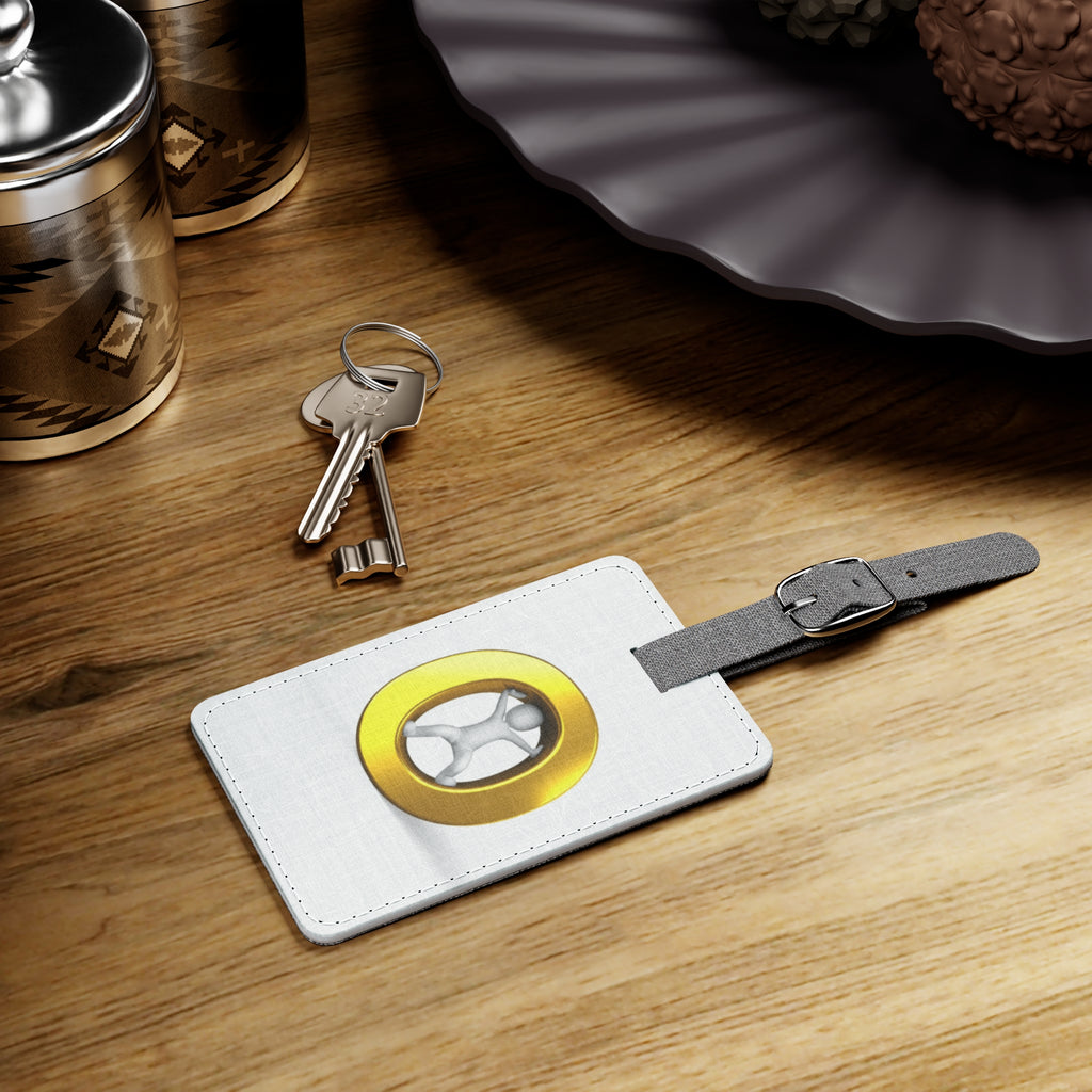 Gold Letter O Illustration Luggage Tag | Saffiano Polyester Rectangle