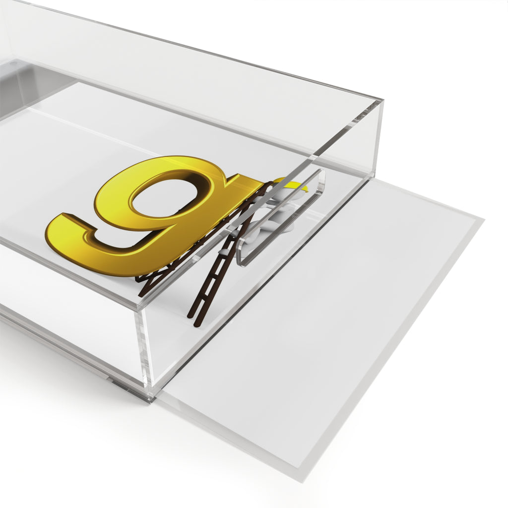 Gold Letter G with Worker Illustration Acrylic Serving Tray | Monogram Initial Decor