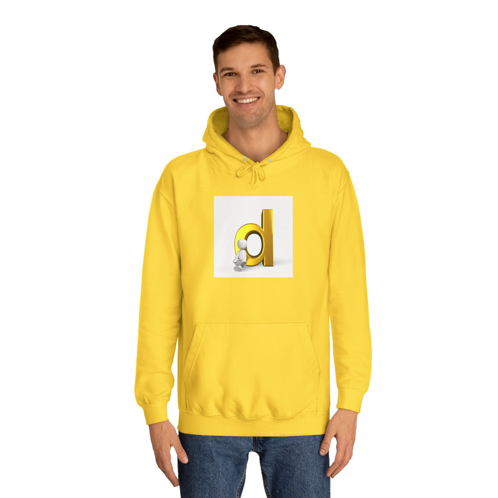 3D Gold Letter D Hoodie | Minimal Monogram Initial Sweatshirt