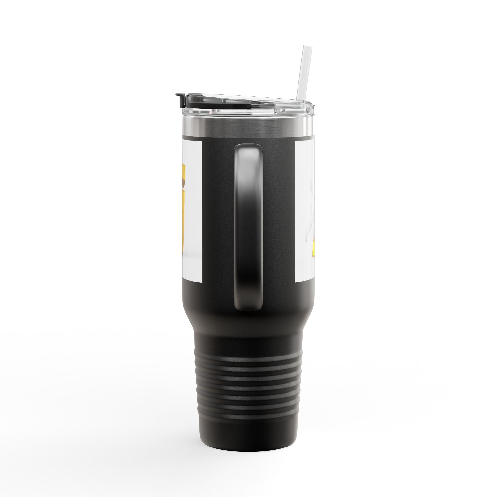 3D Stick Figure Pushing Letter J Travel Mug | 40oz Insulated Tumbler