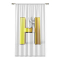 3D Gold Letter H with Climbing Figure Window Curtain | Monogram Initial Decor