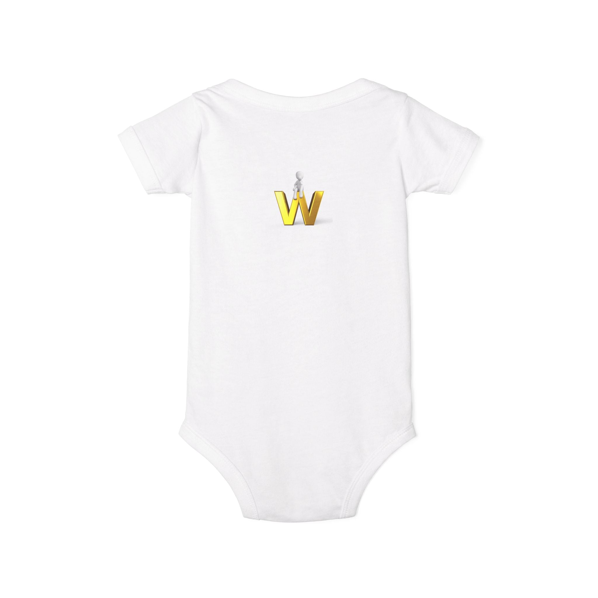 Gold Letter W Infant Onesie | Baby Monogram Initial