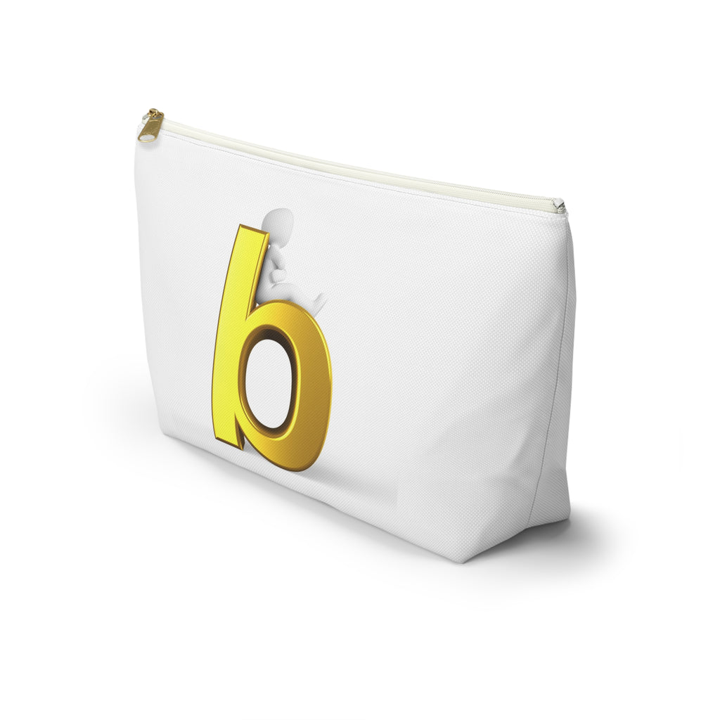 Gold Letter B Monogram Accessory Pouch | Initial Cosmetic Bag
