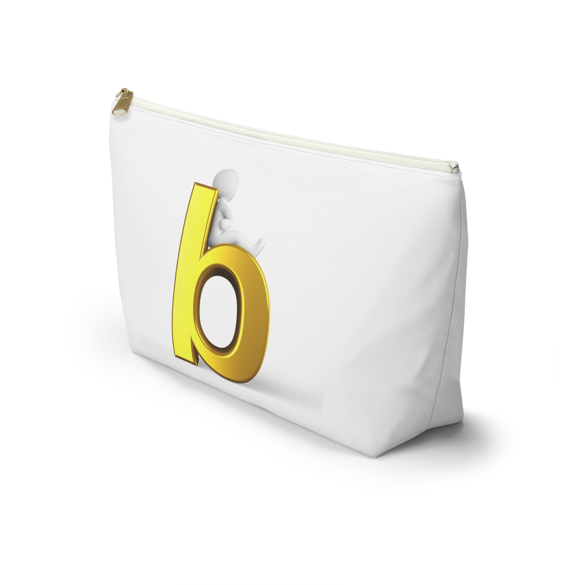 Gold Letter B Monogram Accessory Pouch | Initial Cosmetic Bag