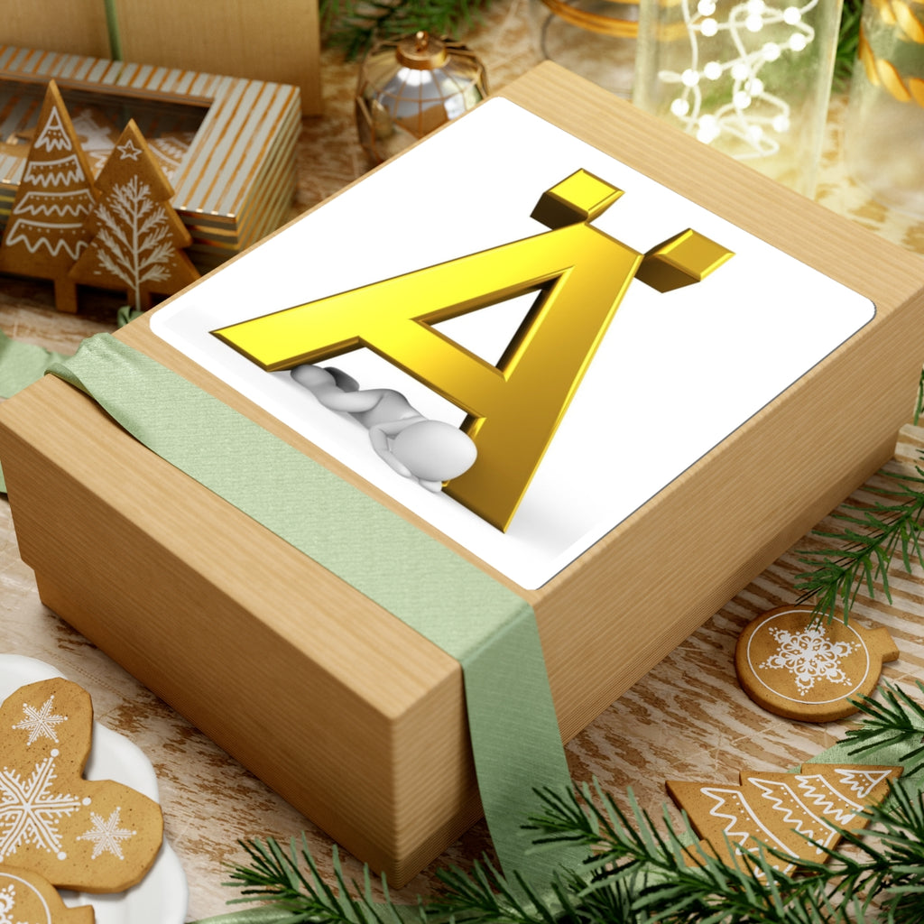 Gold 3D Letter Ä sticker | Kiss-Cut Stickers