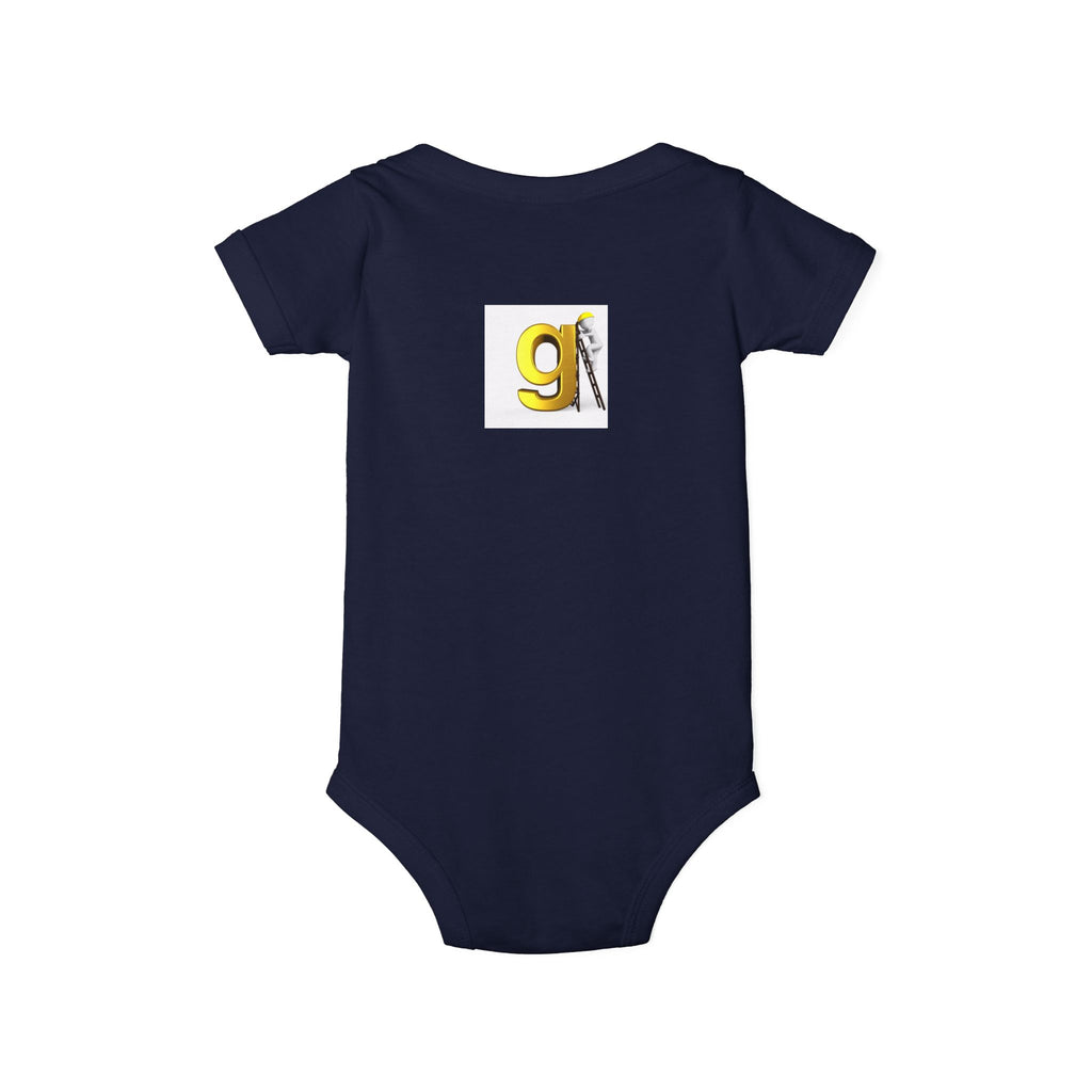 Yellow Letter G with worker Onesie | Baby Bodysuit, Alphabet Initial