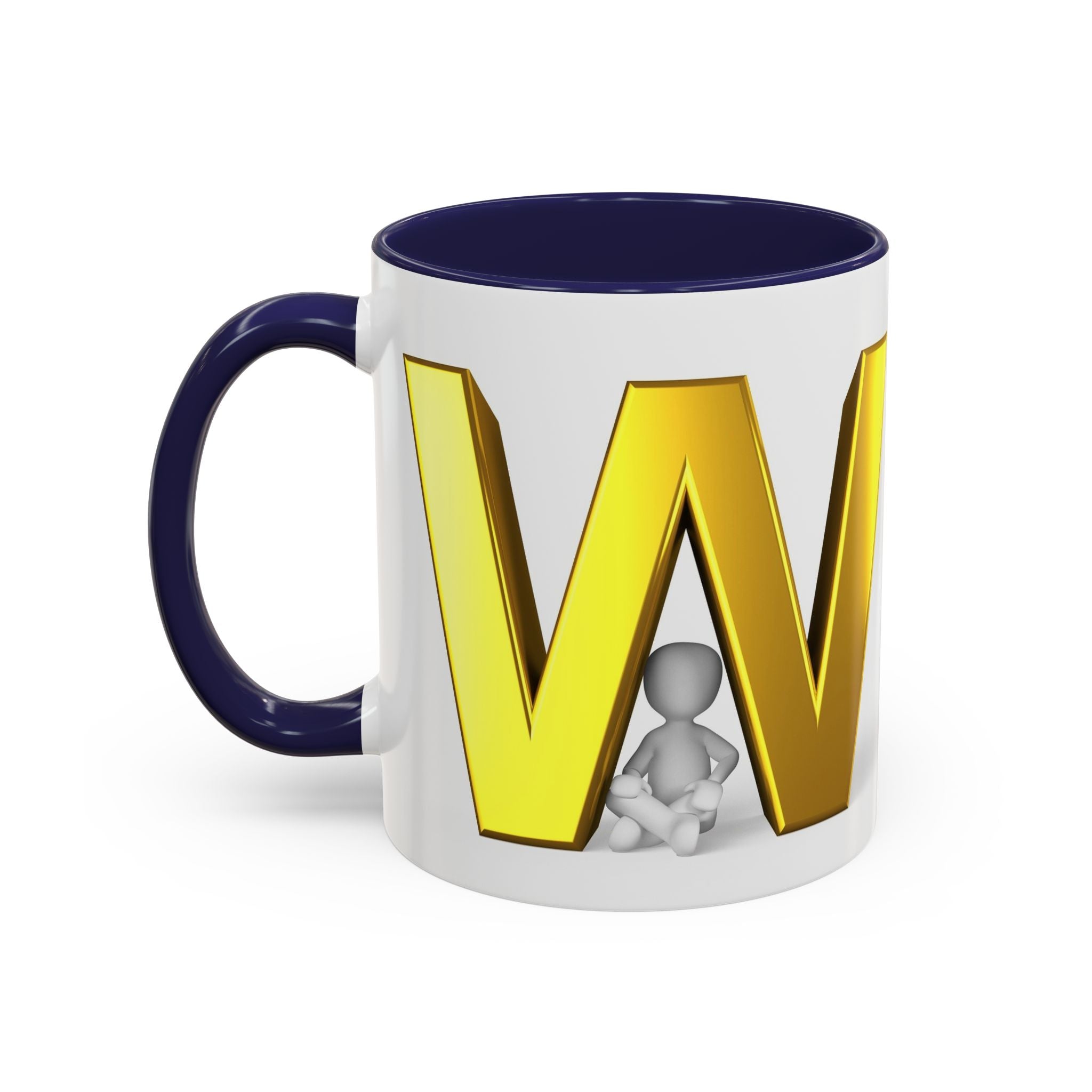 Gold Letter W Initial Mug | Accent Coffee Mug 11oz 15oz