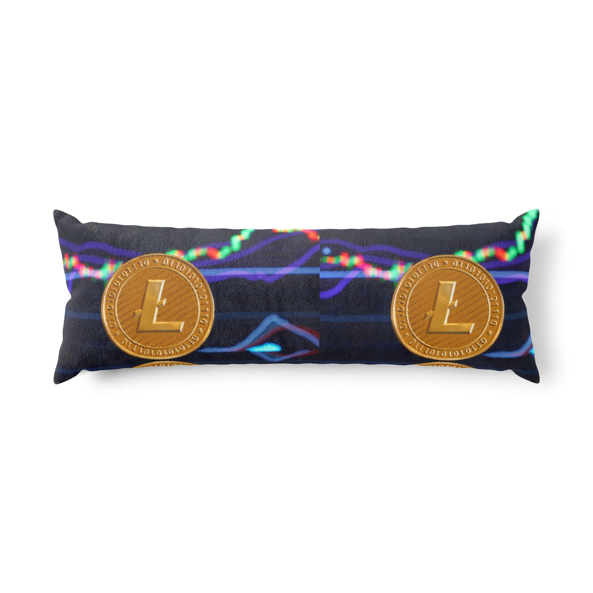 Litecoin Crypto Coins body pillow | Cryptocurrency trading chart design