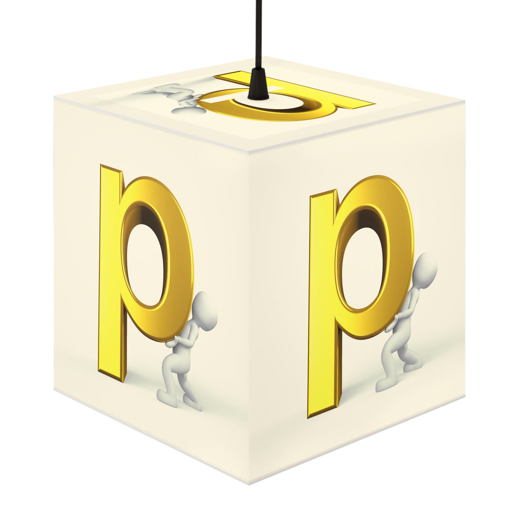 3D Gold Letter P Light Cube Lamp | Room Decor, Hanging Pendant
