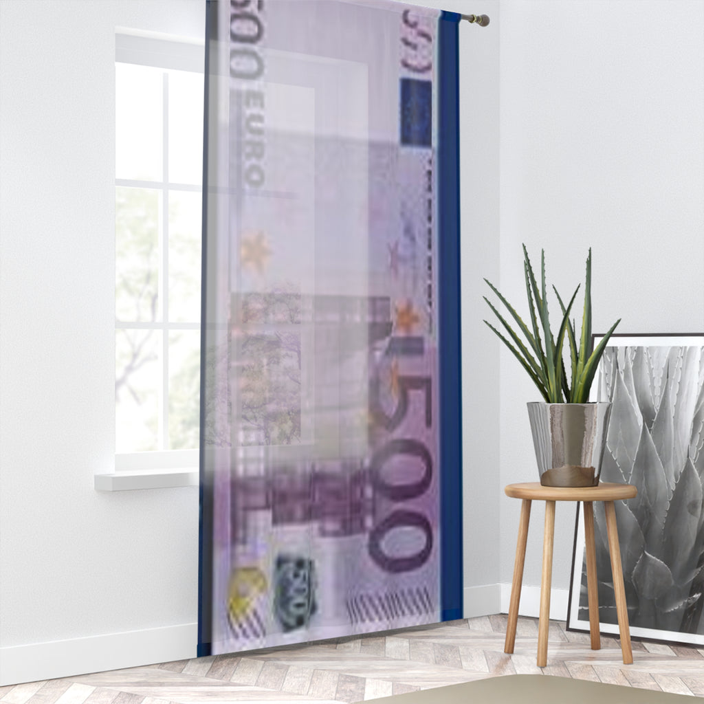 500 Euro Banknote Window Curtain | Money Print Drapery