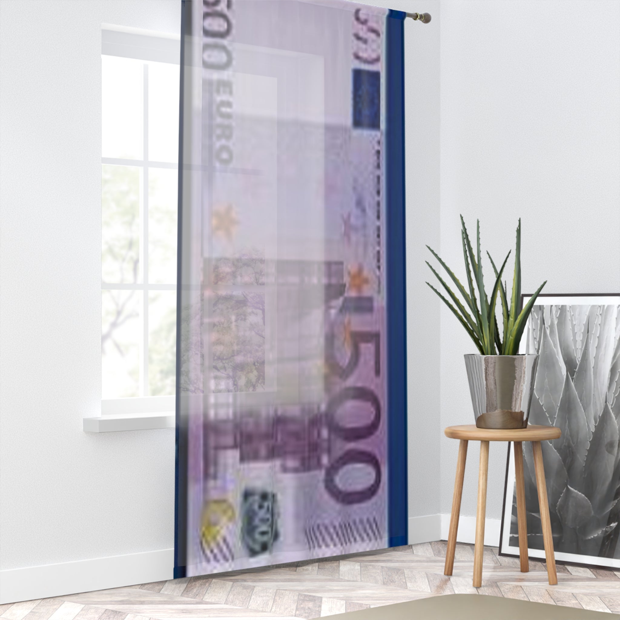 500 Euro Banknote Window Curtain | Money Print Drapery