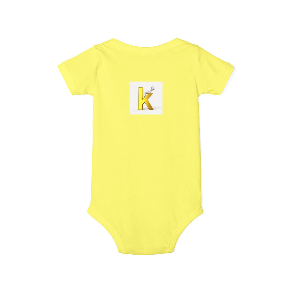 Yellow Letter K Initial Onesie | Infant One Piece